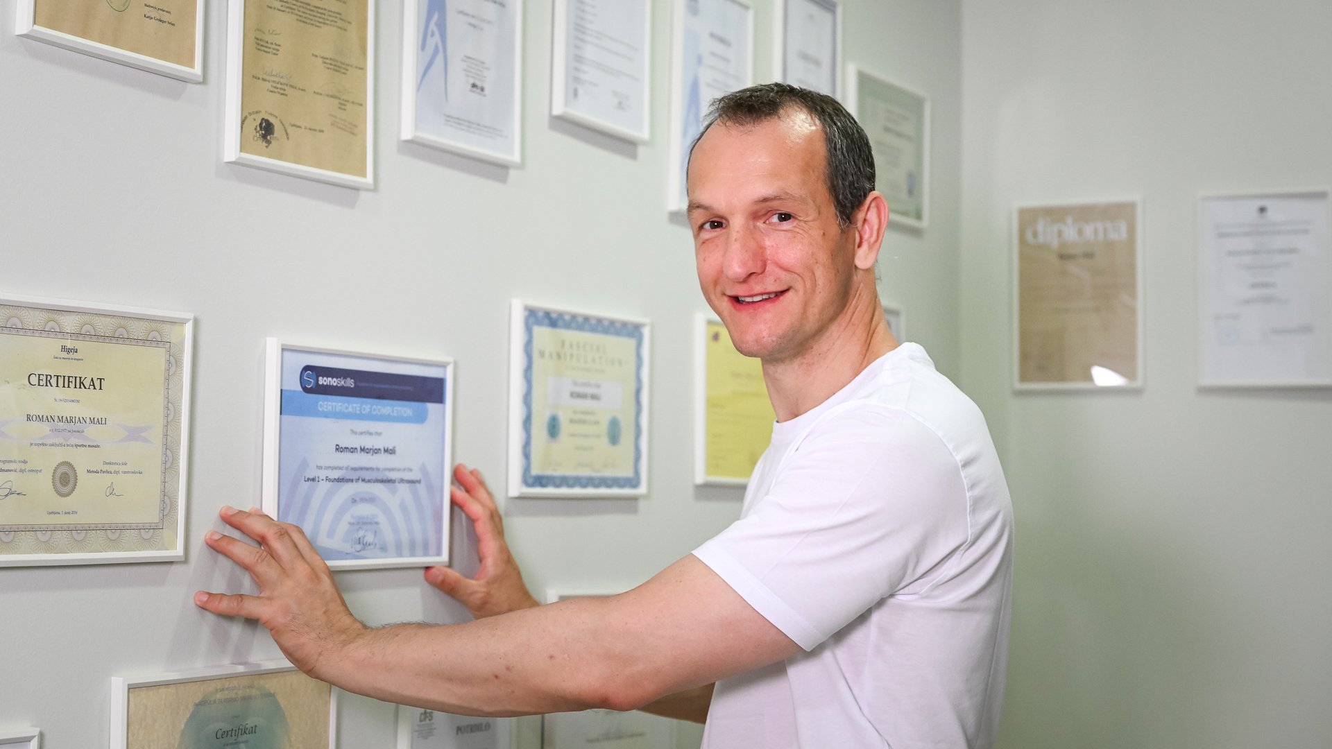 Diplome iz izobraževanj fizioterapija Roman Ljubljana